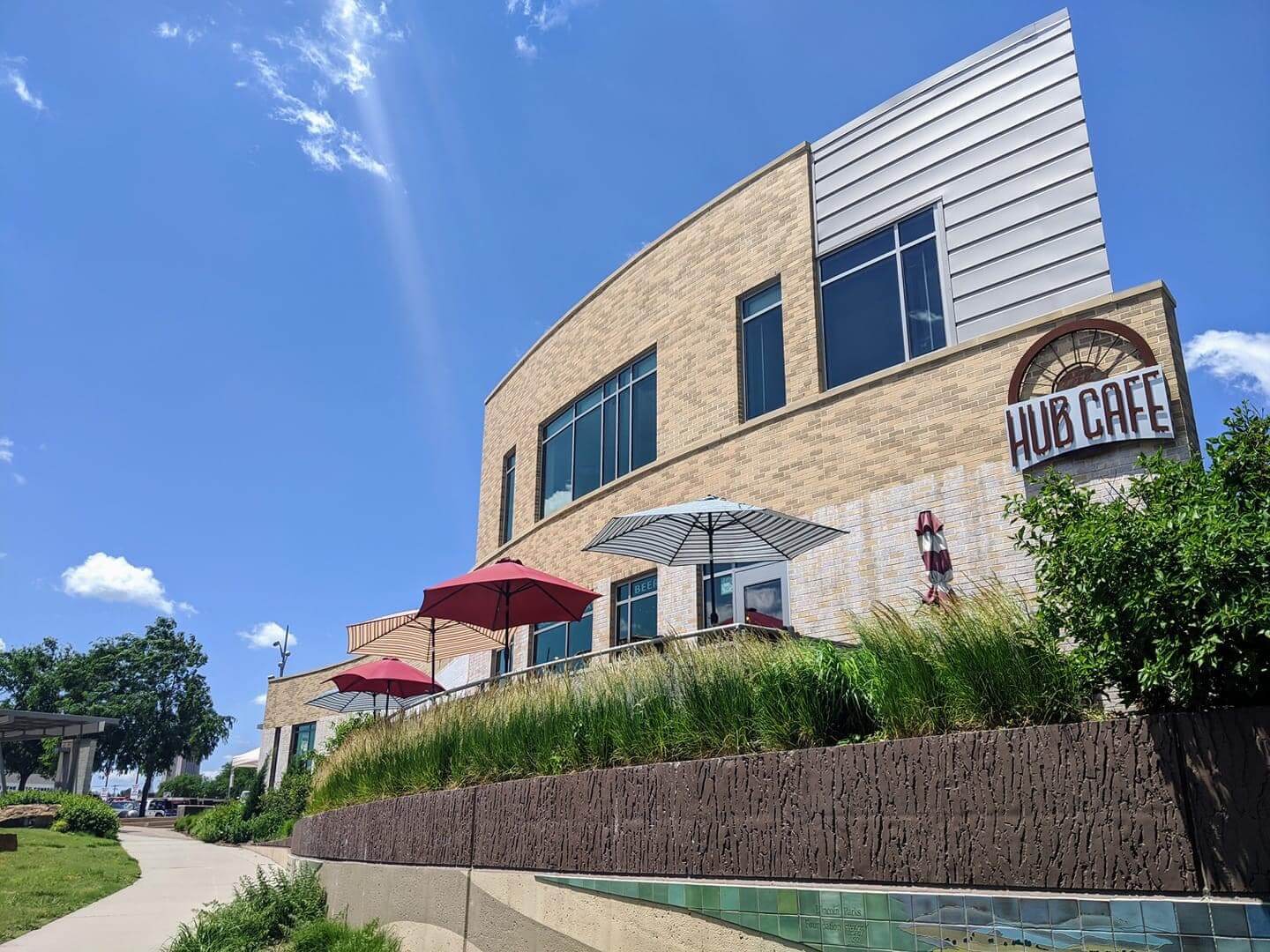 The Hub Cafe exterior of the building